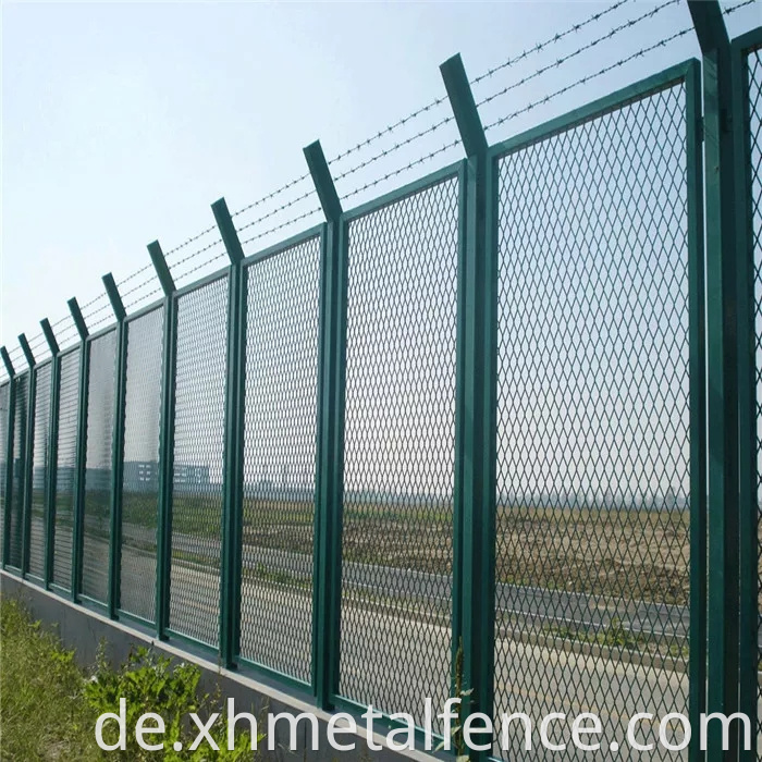 Expanded metal security fence